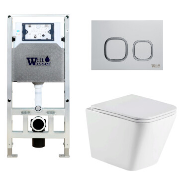 Унитаз с инсталляцией WeltWasser AMBERG 506 ST + GELBACH 043 GL-WT + AMBERG RD-WT