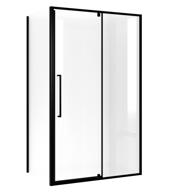 Niagara Nova NG-85-11AB-A90B-34 (110*90*195) прямоугол,распашн,черный матов,стекло прозрачн,2 мест без поддона