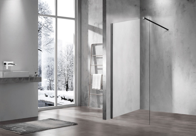 Vincea Walk-In VSW-1H110CLB,1100*2000, черный матовый, стекло прозрачное