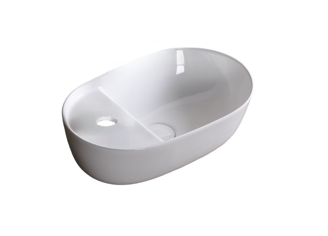 Ceruttispa CR0050 накладная, белая, овальная, под смеситель 420х270х135