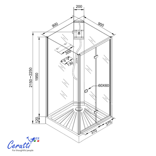 Ceruttispa БЕЛЛА (BELLA) 90F (90x90x215-225)
