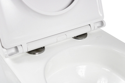 Унитаз с инсталляцией WeltWasser BAMBERG 545+MERZBACH 043 GL-WT+BAMBERG CR белый/кнопка хром, безободковый, с крышкой микролифт, слив торнадо