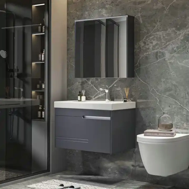 Ceruttispa OGLIO 70 тумба 705х460х510 с зеркалом и двойной раковиной, сифоном и двойным сливным шлангом