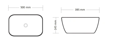 Ceruttispa CR8217MMB накладная, мрамор матовый черный, прямоугольная 500х395х145