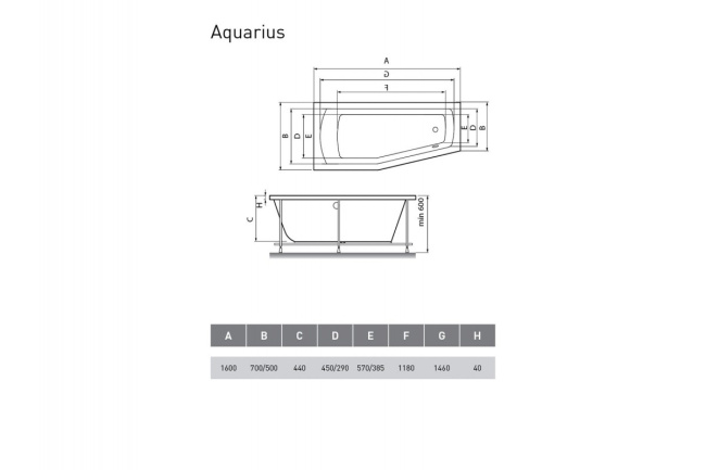 Relisan Aquarius 160 Левая угловая