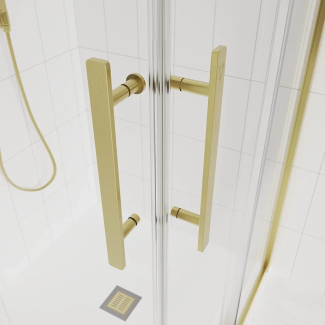 Veconi Evo 300 G, 1200х800x1950, золото брашинг, прозрачное стекло