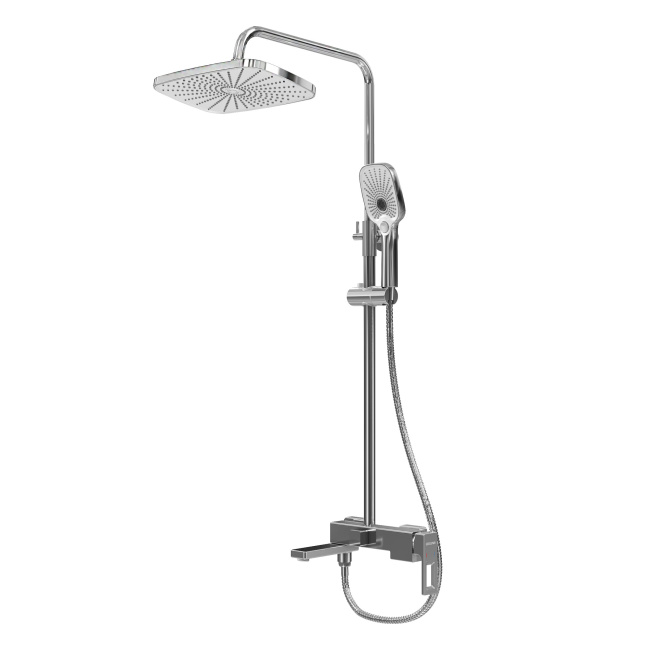 Grossman Pragma 500.K35.03.100 с верхним душем, ручной лейкой и смесителем, хром глянцевый