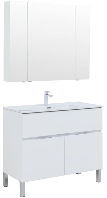 Aquanet Алвита New 100 1 ящик, 2 дверцы, белый матовый