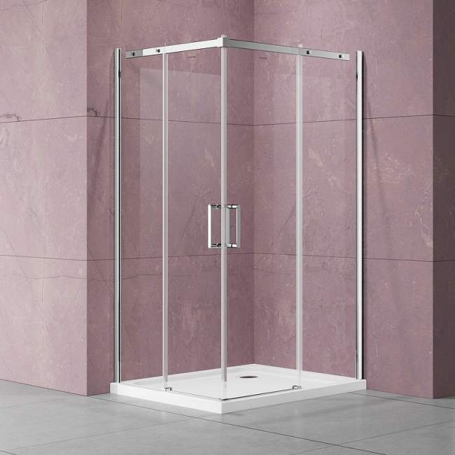 Vincea Dice 90x90 VSS-4D900CL профиль Хром стекло прозрачное без поддона