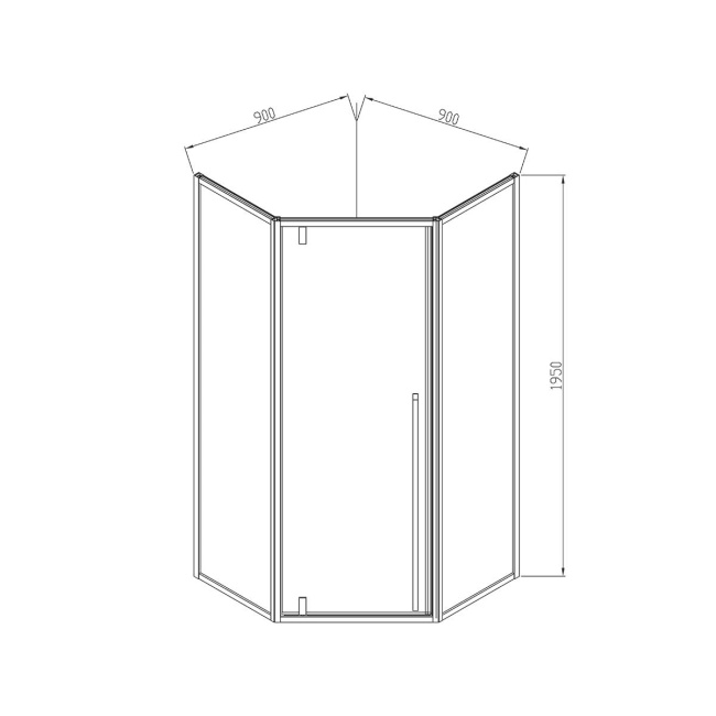 Vincea Penta VSP-3P900CLB, 900x900, черный, стекло прозрачное без поддона