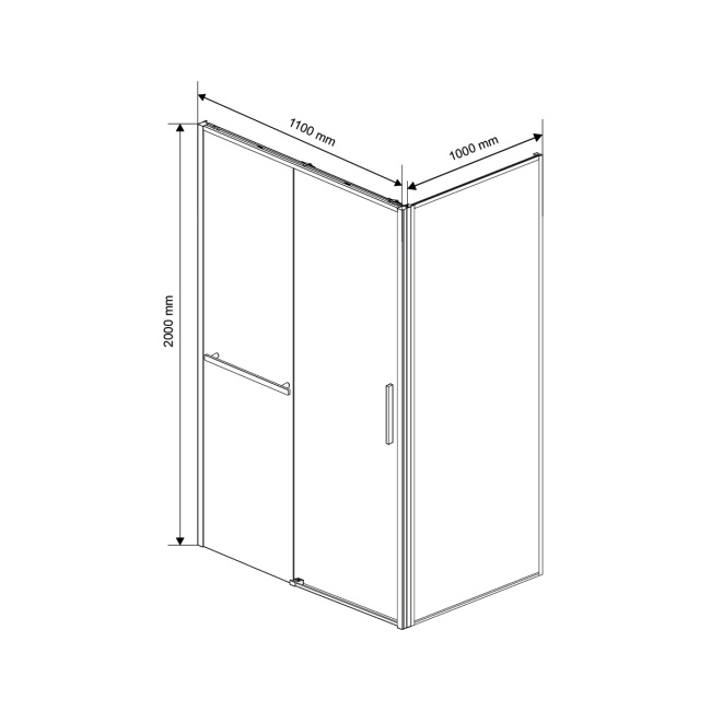 Vincea Slim Soft VSR-1SS1011CL, 1100*1000, хром, стекло прозрачное