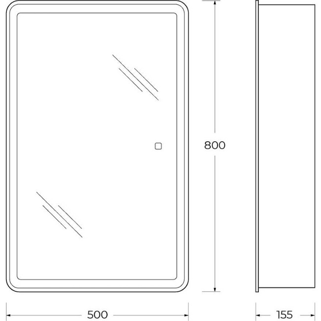 BelBagno Marino 50 SPC-MAR-500/800-1A-LED-TCH с подсветкой Белый