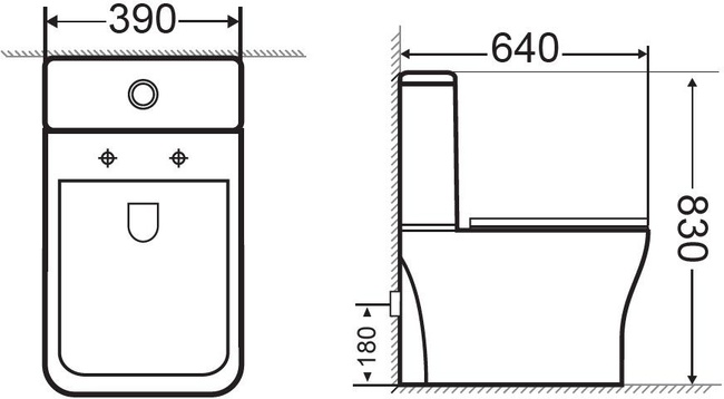 Aquanet Rimless Cube 2-C CL-12288 (чаша)