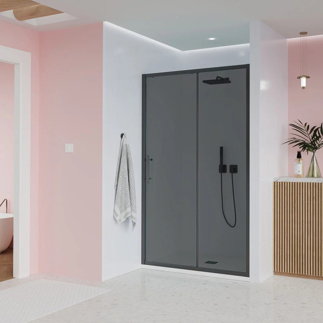 Veconi Evo 100 GR, 1500x1950, графит брашинг,  стекло тонированное матовое