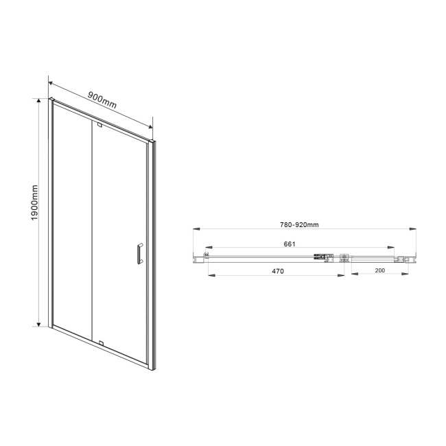 Vincea Intra VSR-1I809090CL, 800/900x900, хром, стекло прозрачное без поддона