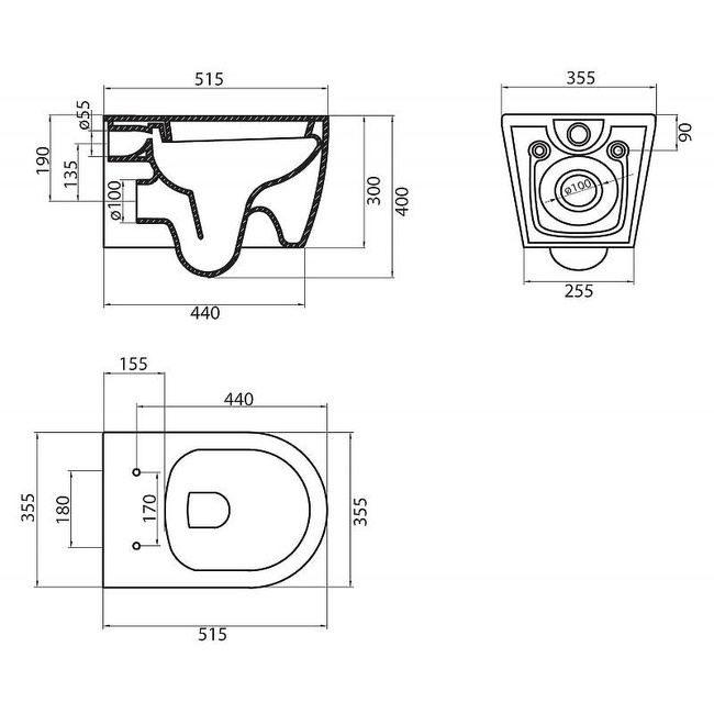 BelBagno Marino BB105CHR/BB105SC подвесной с сиденьем Микролифт