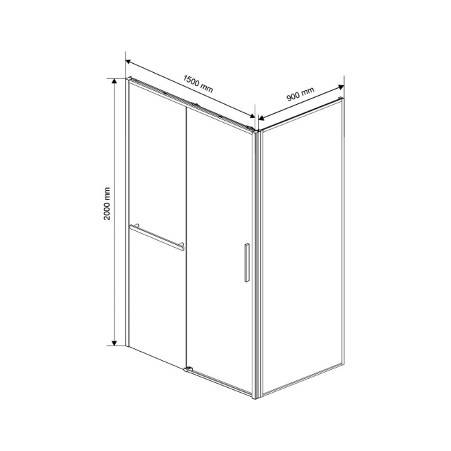 Vincea Slim Soft VSR-1SS9015CLB, 1500*900, черный, стекло прозрачное