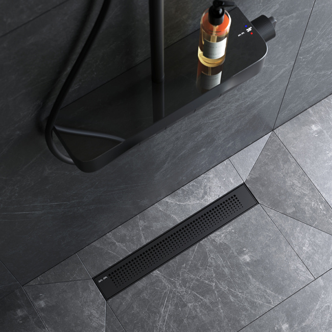 Am.Pm PrimeFlow 50 W02SC-P11-050-01BM с Черной матовой решеткой Cut Gradient