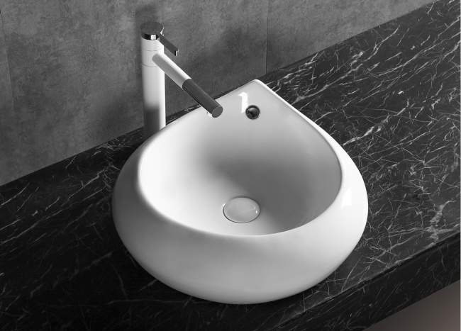 Ceruttispa CR045E накладная, белая, форма капли, с переливом 475х470х180