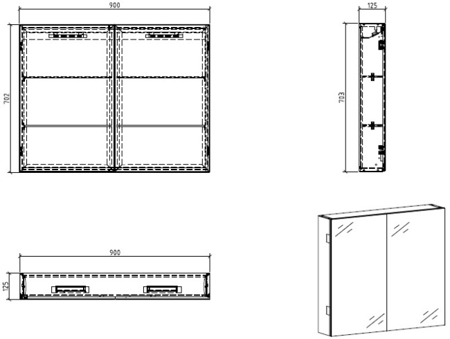 BelBagno 90x70 SPC-2A-DL-BL-900 с подсветкой