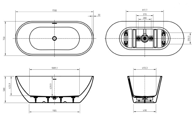 BelBagno UNO BB701-1700-750-K