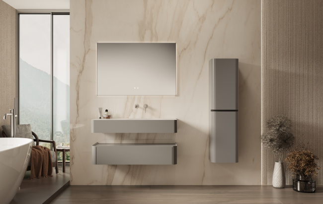 Vincea Caprise 1200 подвесная, 1 выкатной ящик soft close, светло-серый матовый