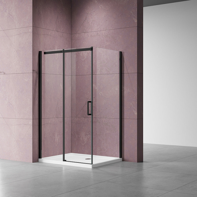 Vincea Dice 110x100 VSR-4D1011CLB профиль Черный стекло прозрачное без поддона