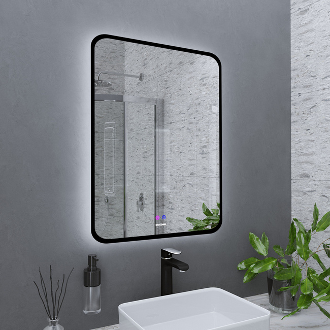 Grossman ELEGANS-норма BLACK (700*800*45) LED с сенсорным выключателем и подогревом