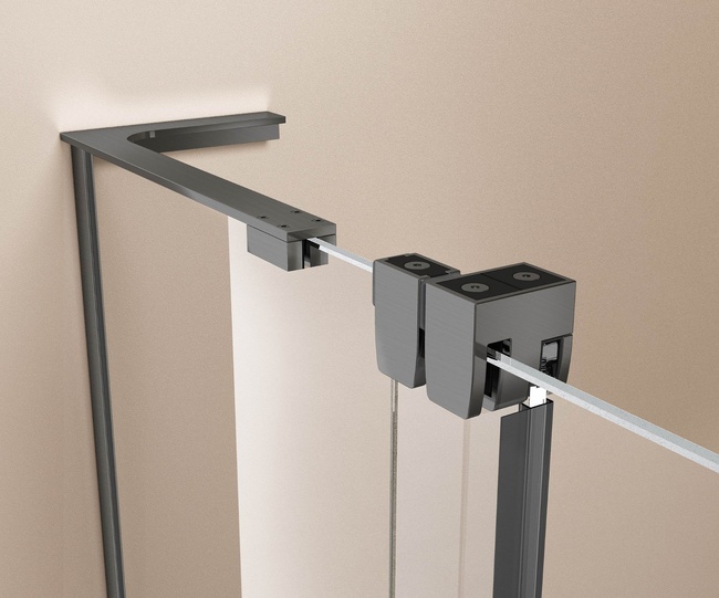 Vincea Walk-In VSW-4WSL120CLGM-L, левая, 1200*2000, вороненая сталь, стекло прозрачное