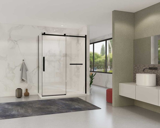 Vincea Como Soft VSR-1CS9014CLB, 1400*900, черный, стекло прозрачное