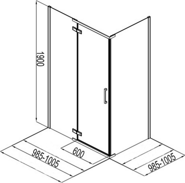 Aquanet Logic C1000 AE32-S-100x100U-CT 1000x1000, прозрачное стекло без поддона