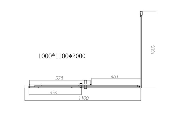 Vincea Dice VSR-4D1011CLGM, 1100*1000, вороненая сталь, стекло прозрачное