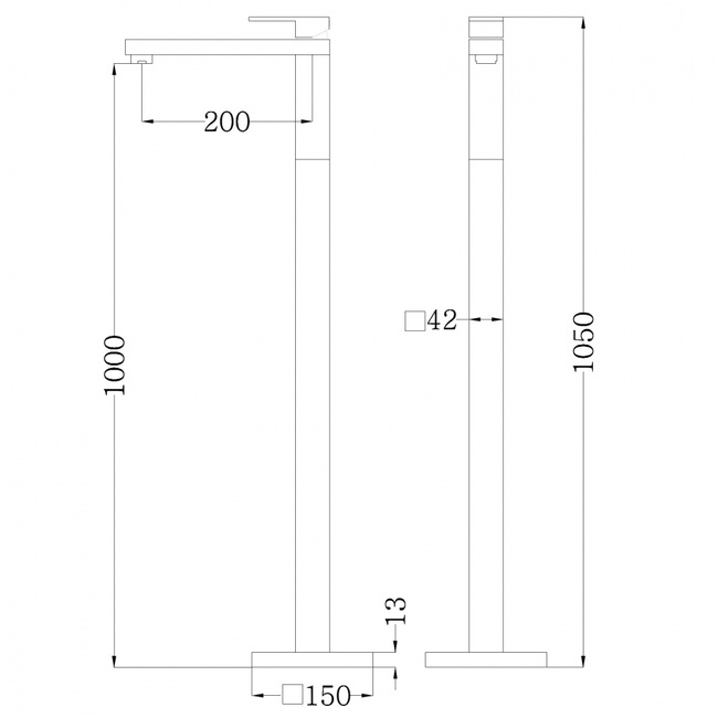 ABBER Daheim AF8241B напольный для раковины, черный матовый