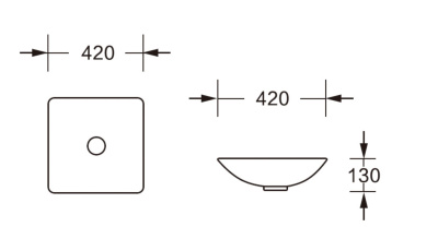 Ceruttispa CR7034D накладная, белая, квадратная 420х420х130