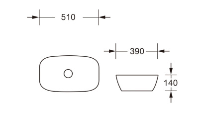 Ceruttispa CR0064 накладная, белая, прямоугольная 510х390х140