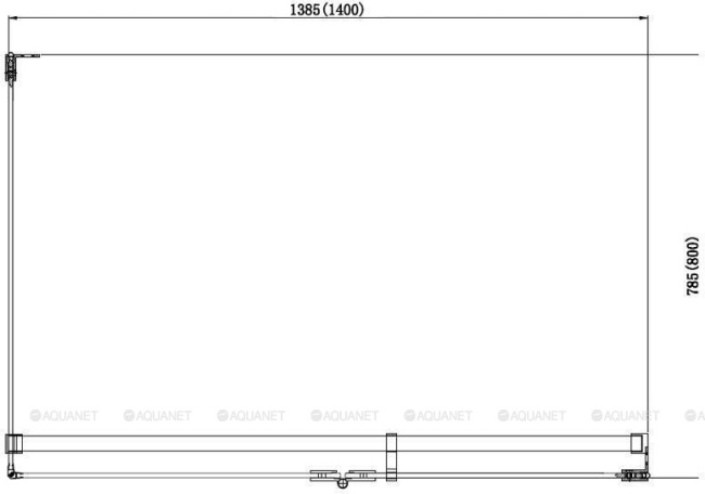 Aquanet NWD1231 Beta 800x1400x2000 Левая распашная дверь стекло прозрачное хром (185424) без поддона