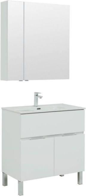 Aquanet Алвита New 80 1 ящик, 2 дверцы, белый матовый