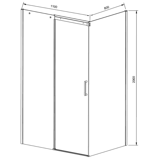 Vincea Dice 110x80 VSR-4D8011CL профиль Хром стекло прозрачное без поддона